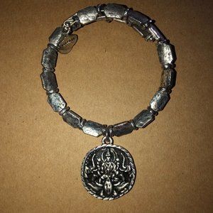 Alex and Ani Silver Vintage Sixty-Six Bracelet